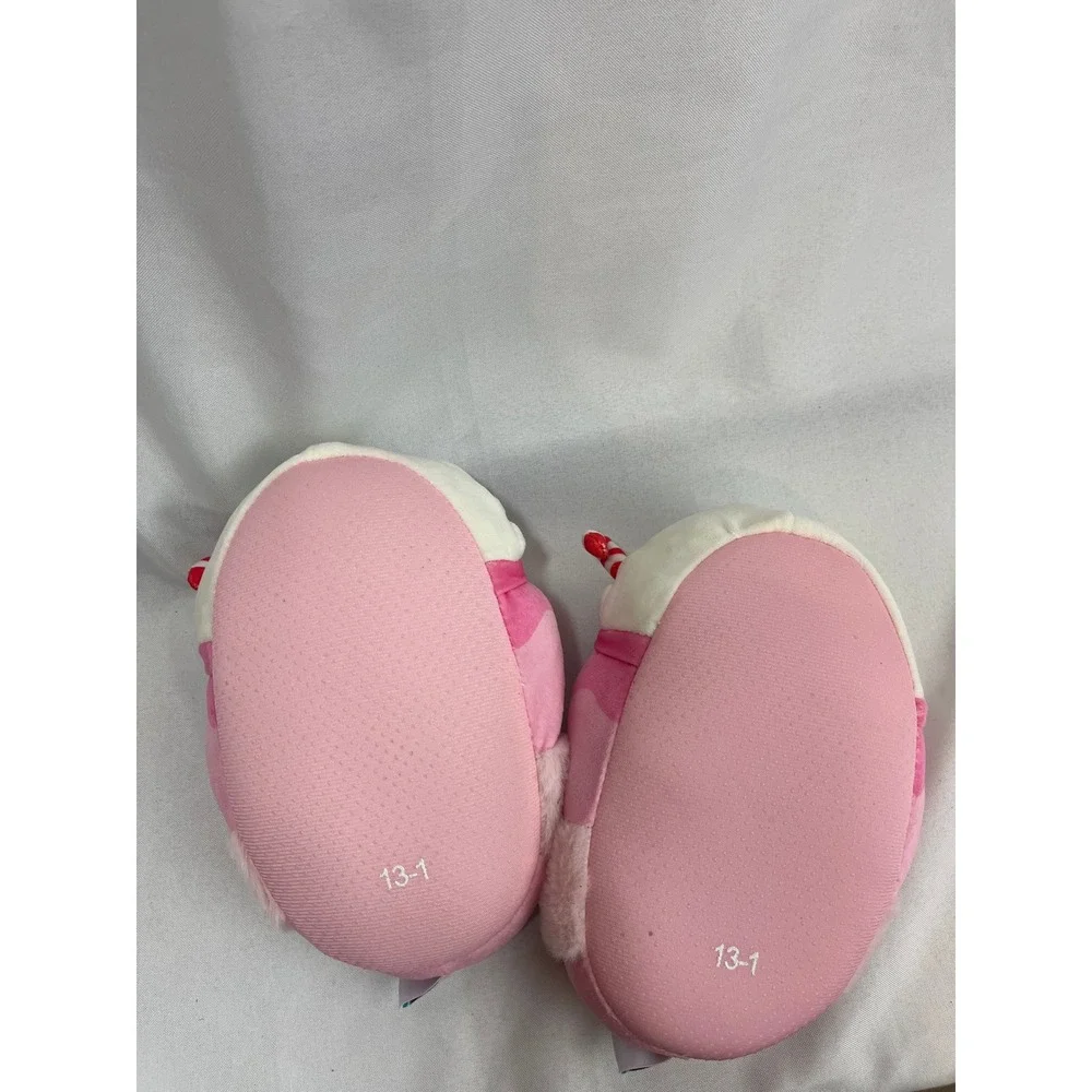 Squishmallows‎ Peppermint Pink Milkshake Plush Slippers Kids Size 13/1 Jazwares